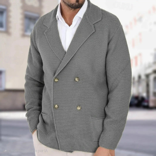 Men's Double-Breasted Wool Cardigan